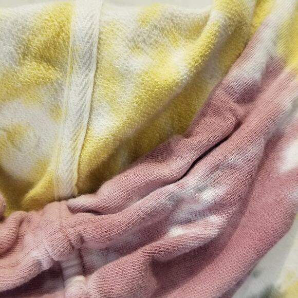 Old Navy Tie Dye Hoodie Yellow Gray Pink Zipper Jacket Juniors Size M - Picture 9 of 12